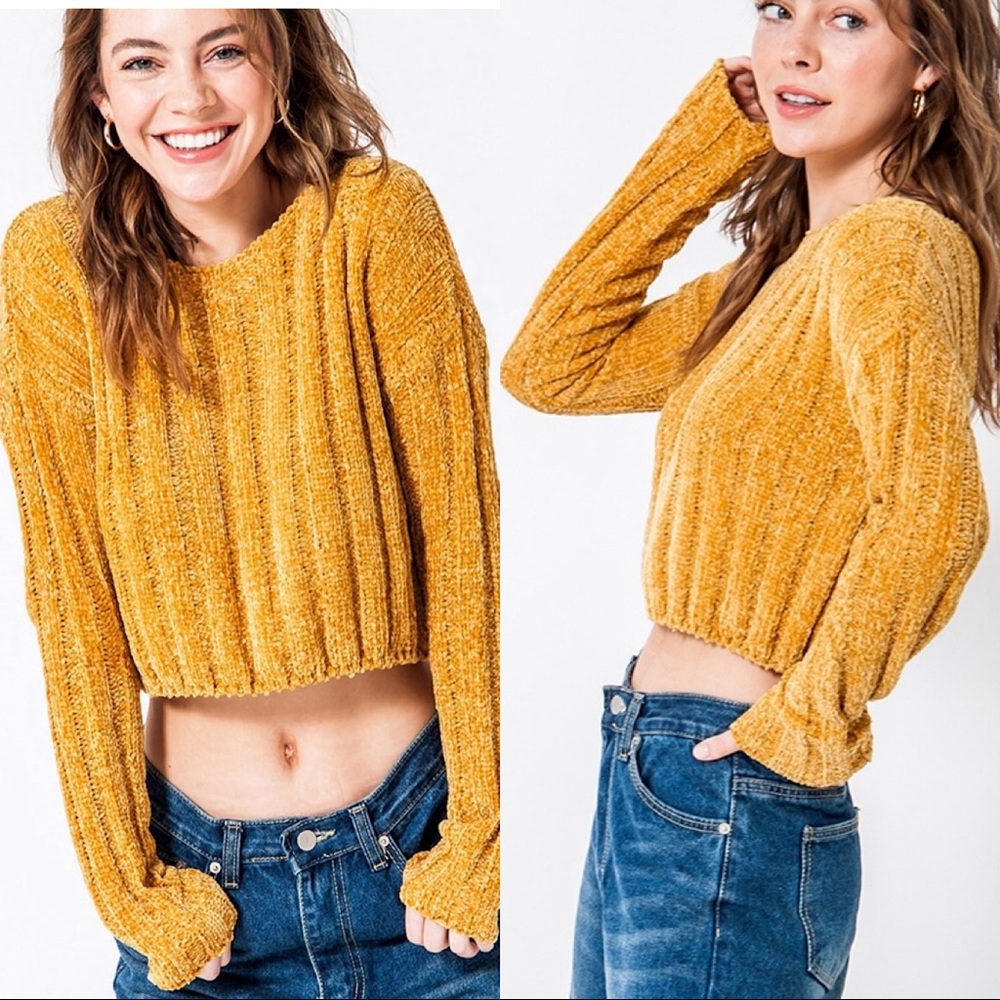HP💗Mustard Cropped Boxy Sweater - Picture 6 of 6
